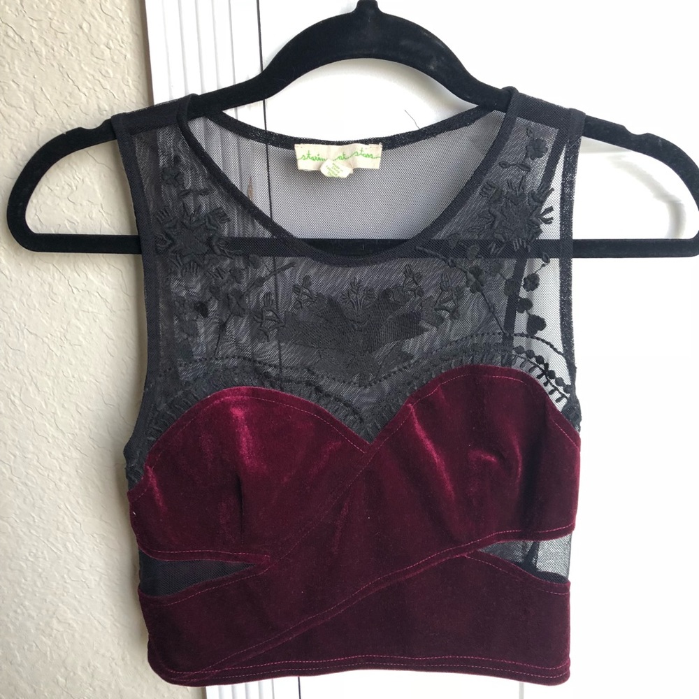 Urban Outfitters Velvet Crop Top